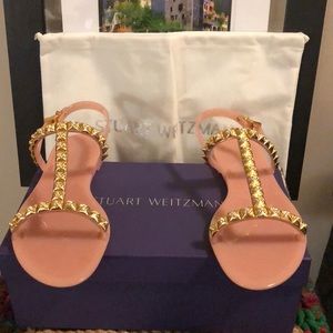 Jelly sandal with gold tone accents
